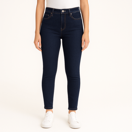 Skinny jeans azul oscuro sólido