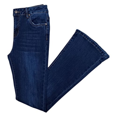 Flare jeans azul sólido