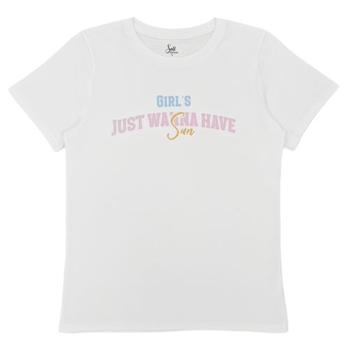 Camiseta blanca estampada para mujer