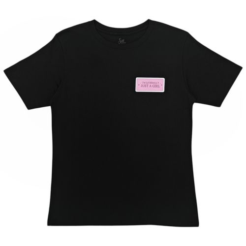 Camiseta negra estampada para mujer