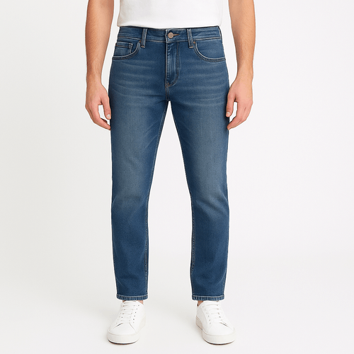 Straight jeans navy lavado para hombre