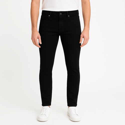 Skinny jeans sólido negro para hombre