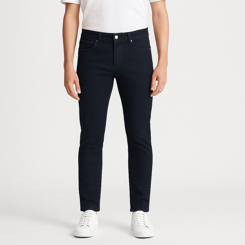 Slim jeans negro sólido para hombre