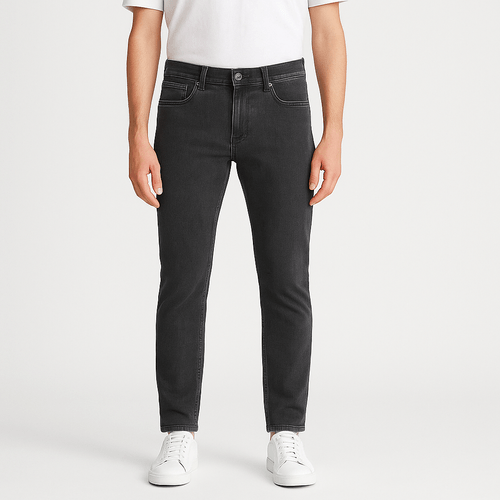 Slim jeans gris sólido para hombre