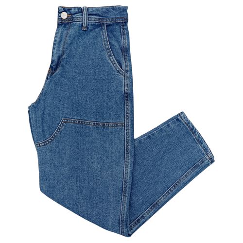 Carrot jeans sólido para mujer