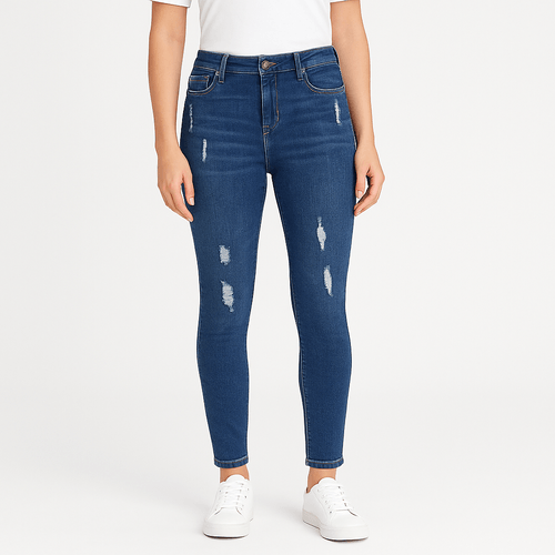 Skinny jeans con textura para mujer