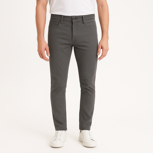 Slim jeans gris sólido