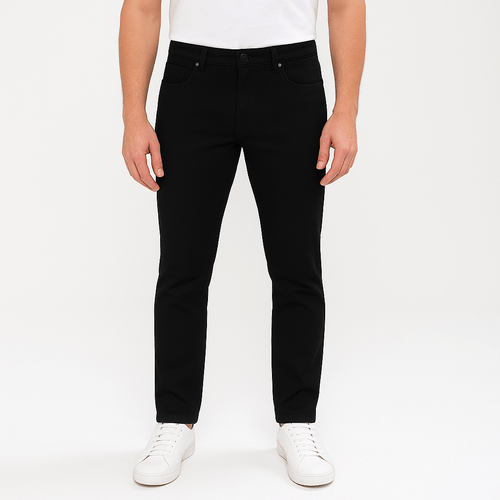 Slim jeans negro sólido para hombre