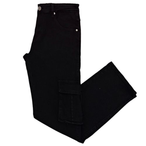 Straight jeans cargo negro para hombre