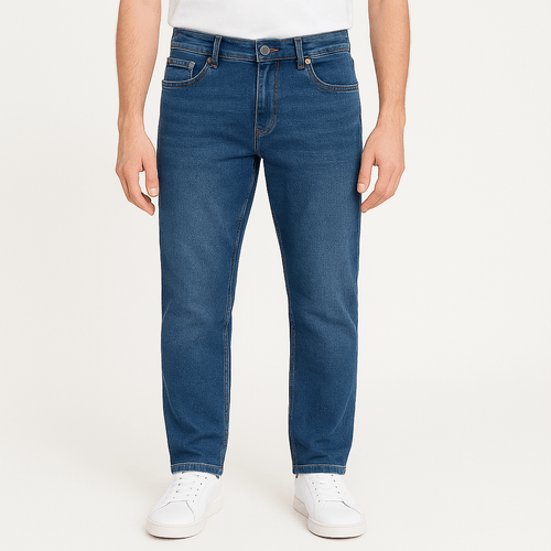 Straight jeans navy lavado para hombre