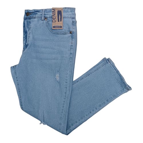 Straight jeans azul claro sólido