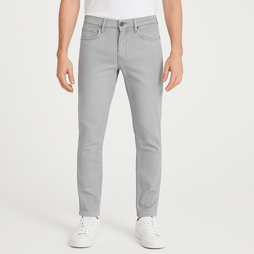 Slim jeans gris sólido