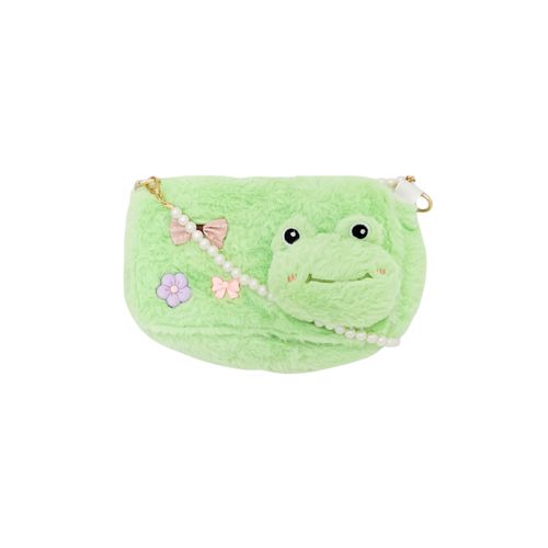 Crossbody infantil verde con textura para niña