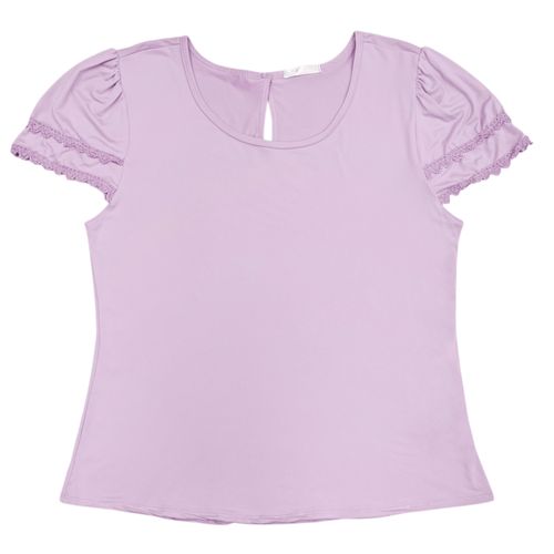 Blusa curvy lila sólida para mujer