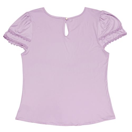Blusa curvy lila sólida para mujer