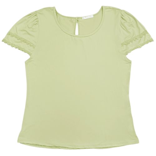 Blusa curvy verde sólida para mujer