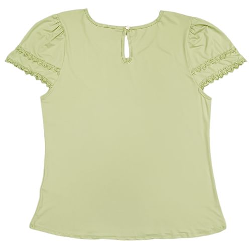 Blusa curvy verde sólida para mujer