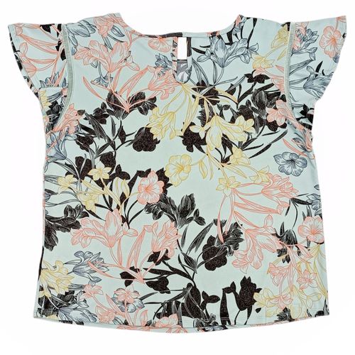 Blusa curvy multicolor estampada para mujer