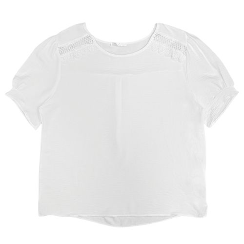 Blusa curvy blanca sólida para mujer