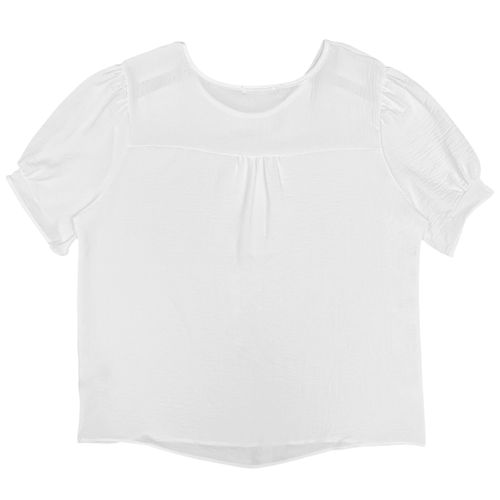 Blusa curvy blanca sólida para mujer