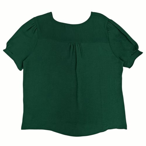Blusa curvy verde sólida para mujer