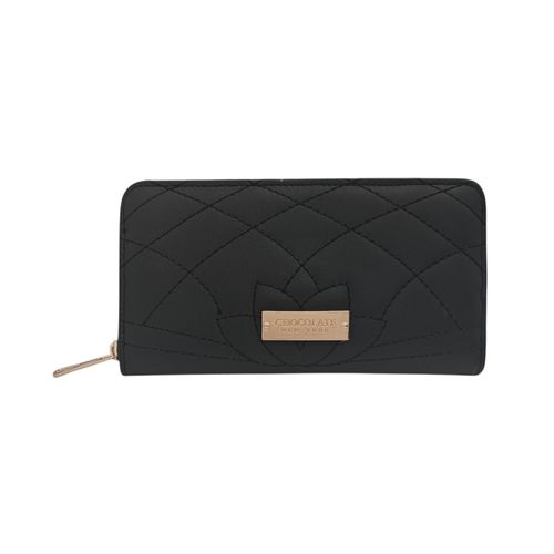 Billetera zip around negro para mujer