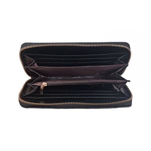 Billetera zip around negro para mujer