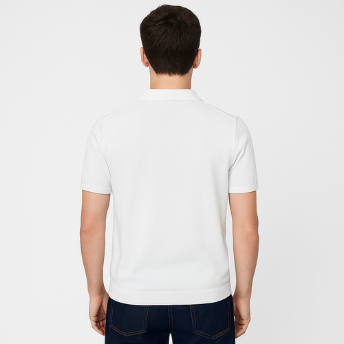 Camisa tipo polo blanca para hombre