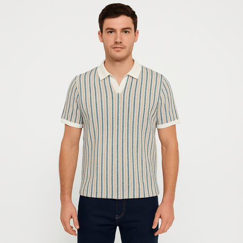 Camisa tipo polo bicolor para hombre