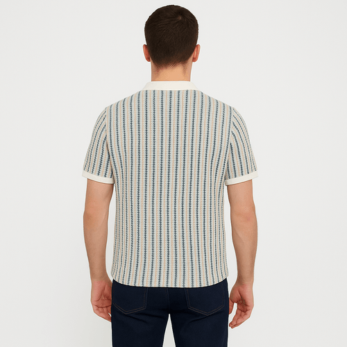 Camisa tipo polo bicolor para hombre