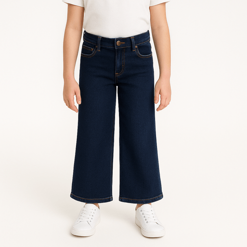 Wide leg jeans azul para niña