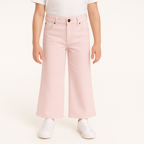 Wide leg jeans rosa para niña