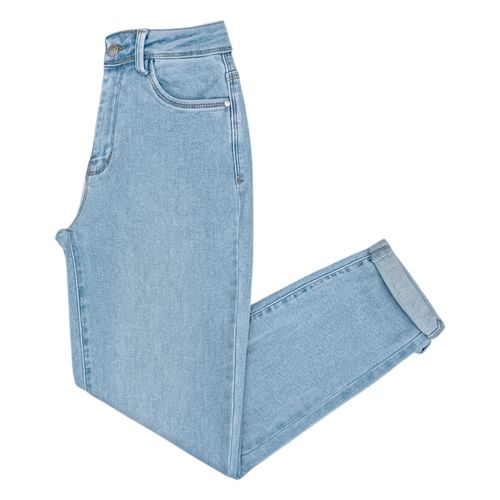 Mom jeans sólido para mujer