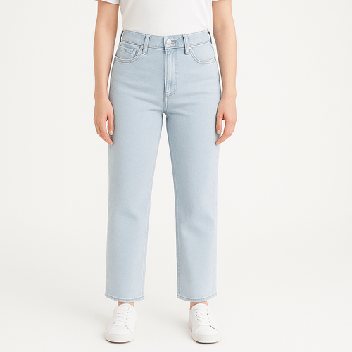 Straight jeans sólido para mujer