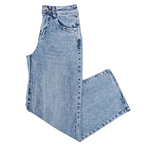 Wide leg jeans lavado para mujer