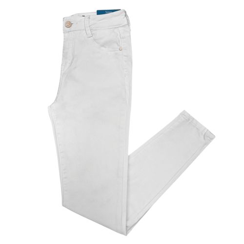 Skinny jeans blanco sólido para mujer