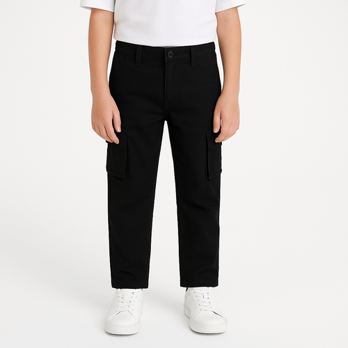 Cargo jeans negro sólido