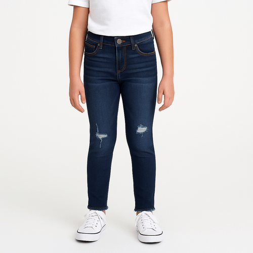 Skinny jeans azul oscuro rasgado