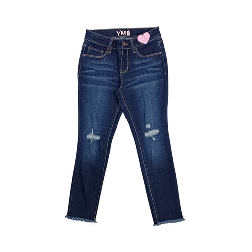 Skinny jeans azul oscuro rasgado
