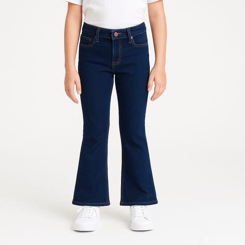 Flare jeans azul oscuro sólido
