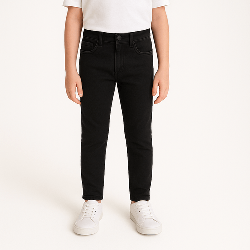 Slim jeans negro sólido