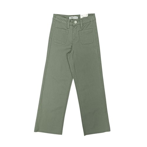 Wide leg jeans verde pastel sólido