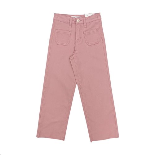 Wide leg jeans rosa sólido