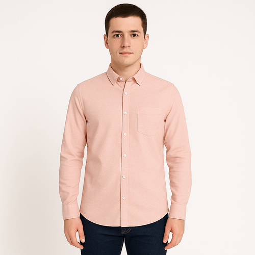 Camisa rosa sólida para hombre