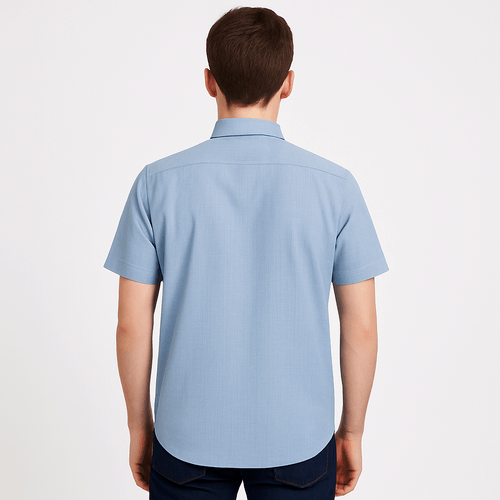 Camisa celeste sólida para hombre