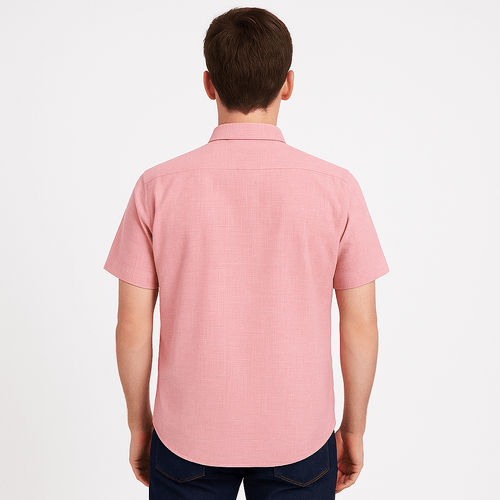 Camisa rosa sólida para hombre