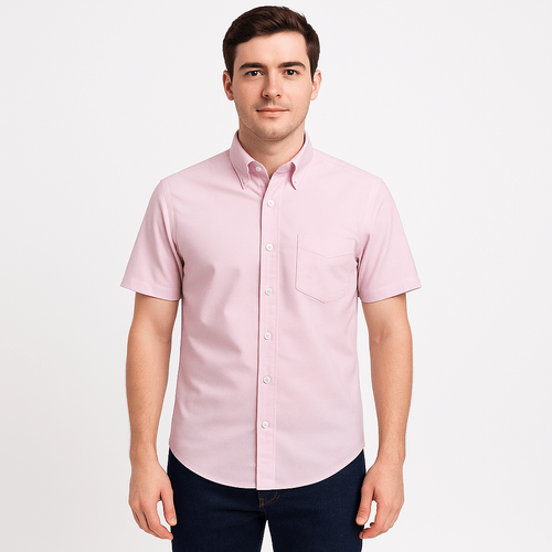 Camisa oxford rosa para hombre