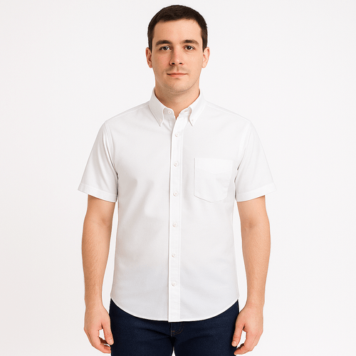 Camisa oxford blanco para hombre