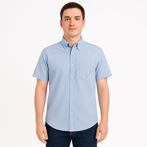 Camisa oxford celeste para hombre