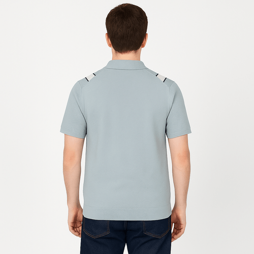 Camisa tipo polo celeste para hombre